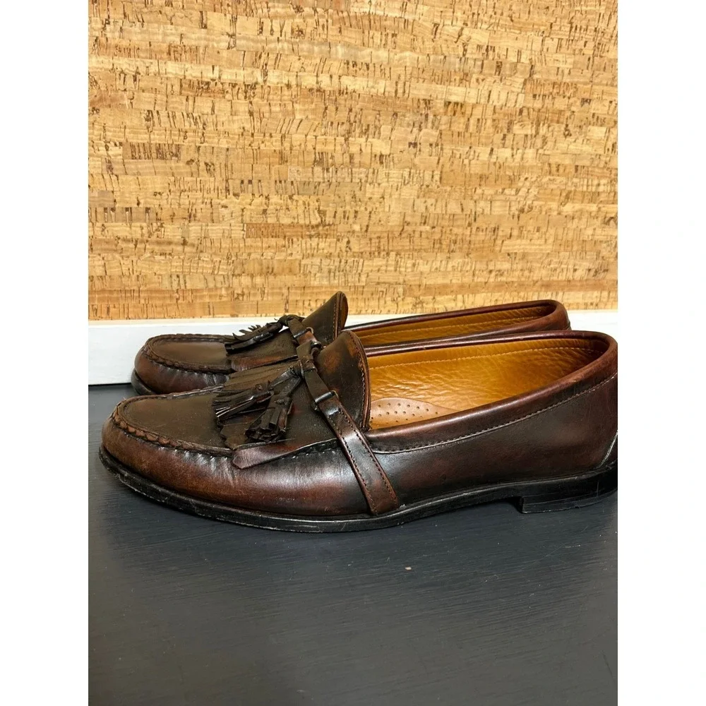 Vintage FootJoy Tassel‎ Kiltie Loafers Mens 12D Brown Leather Made USA Golf